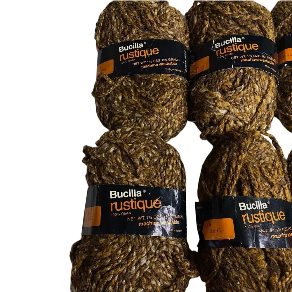Bucilla Rustique Olefin Yarn Brown Bulky Ireland 1.75oz Each Color 4 Lot of 8